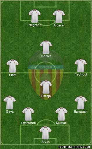 Valencia C.F., S.A.D. Formation 2014