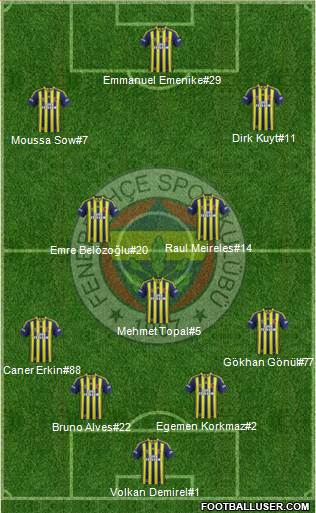 Fenerbahçe SK Formation 2014
