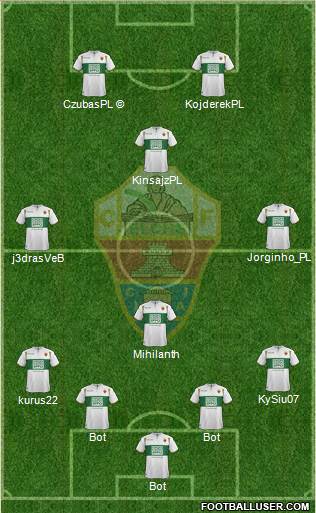 Elche C.F., S.A.D. 4-1-3-2 football formation