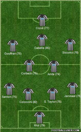 Newcastle United Formation 2014