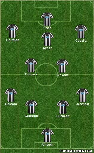 Newcastle United Formation 2014