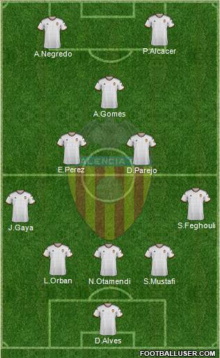 Valencia C.F., S.A.D. Formation 2014
