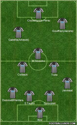 Newcastle United Formation 2014