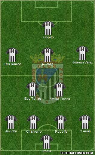 C.D. Badajoz S.A.D. 4-2-3-1 football formation