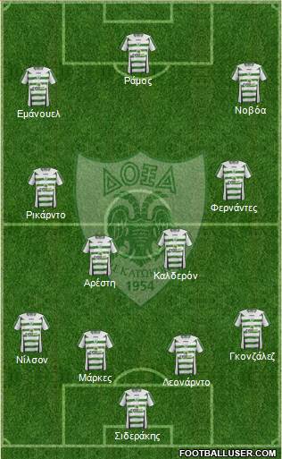 Doxa THOI Katokopias 4-3-2-1 football formation