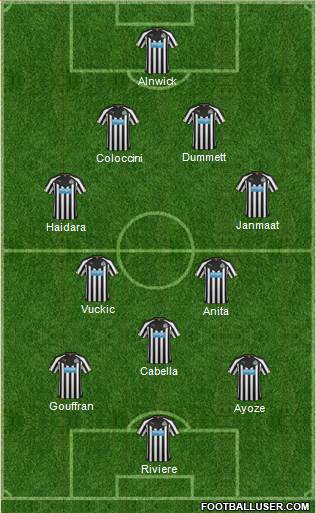 Newcastle United Formation 2015
