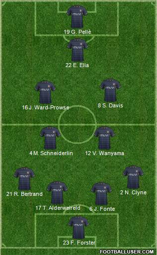 Southampton 4-4-1-1 football formation