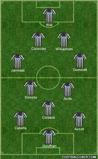 Newcastle United Formation 2015