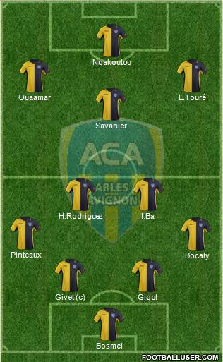 Athlétic Club Arles-Avignon 4-2-3-1 football formation