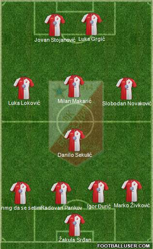 FK Vojvodina Novi Sad Formation 2015