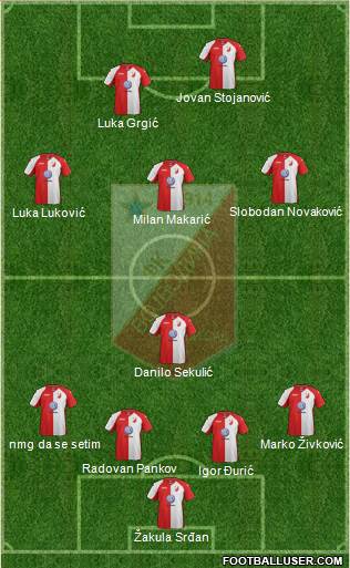 FK Vojvodina Novi Sad Formation 2015