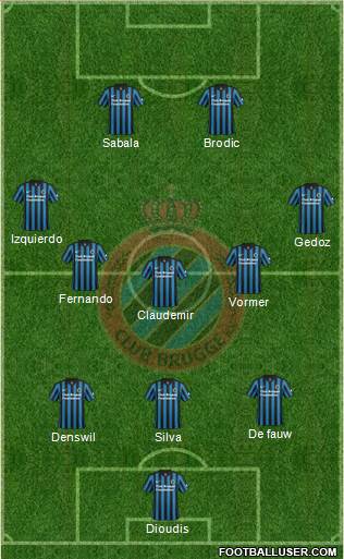 Club Brugge KV 3-5-2 football formation