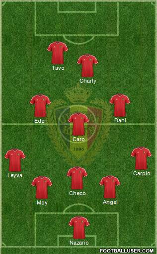 Belgium 5-4-1 football formation