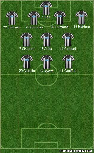 Newcastle United Formation 2015
