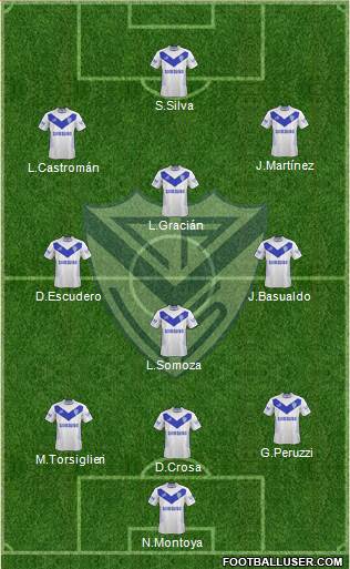 Vélez Sarsfield 4-2-2-2 football formation