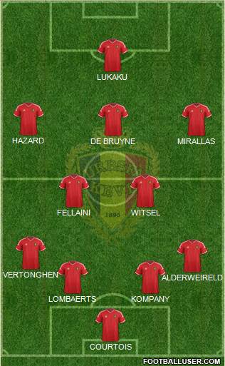 Belgium 4-2-3-1 football formation