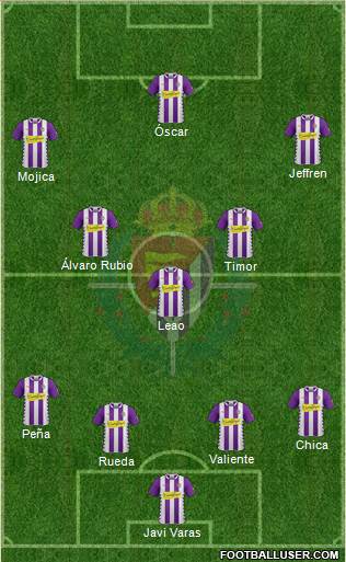 R. Valladolid C.F., S.A.D. 4-5-1 football formation