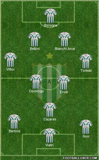 Banfield 4-2-1-3 football formation