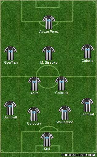 Newcastle United Formation 2015