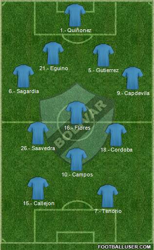 C Bolívar 4-4-2 football formation