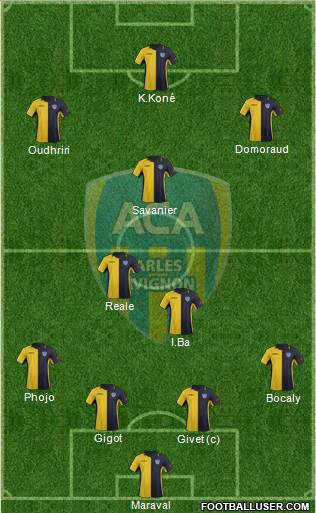 Athlétic Club Arles-Avignon 4-3-3 football formation