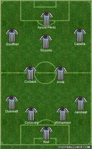 Newcastle United Formation 2015