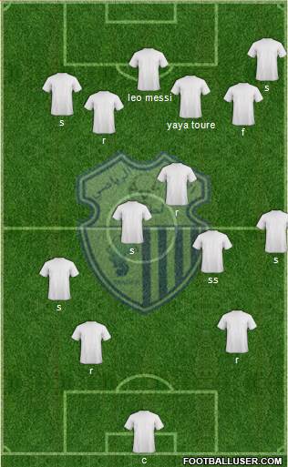 Ittihad Riadi de Tanger 4-4-1-1 football formation