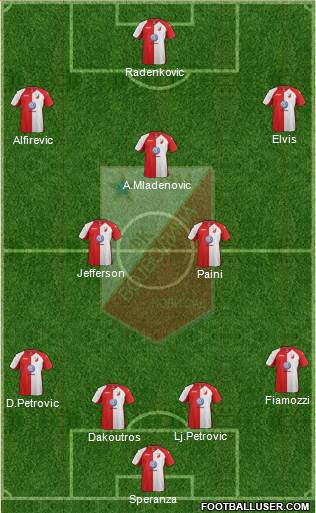 FK Vojvodina Novi Sad Formation 2015