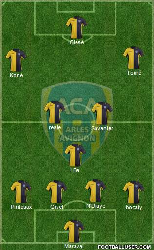 Athlétic Club Arles-Avignon 4-3-3 football formation