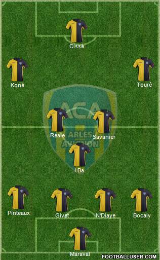 Athlétic Club Arles-Avignon 4-3-3 football formation