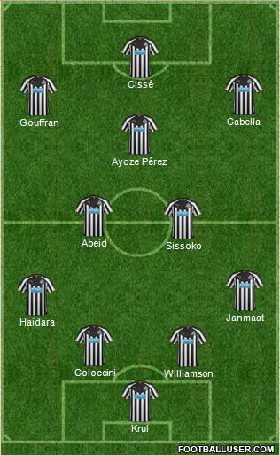 Newcastle United Formation 2015