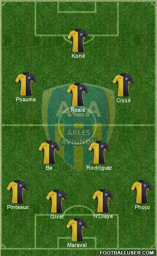 Athlétic Club Arles-Avignon 4-2-3-1 football formation