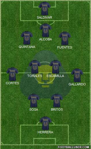 Club de Fútbol Universidad Formation 2015
