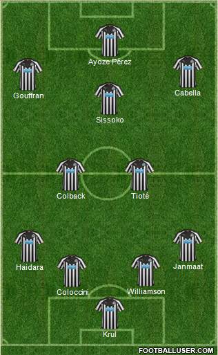 Newcastle United Formation 2015