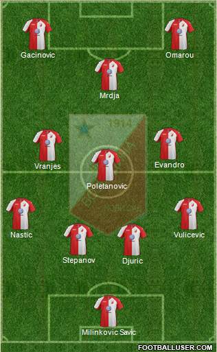FK Vojvodina Novi Sad Formation 2015