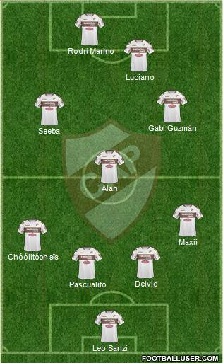 Platense 4-1-3-2 football formation