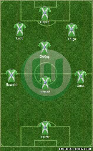 VfL Wolfsburg 4-3-1-2 football formation