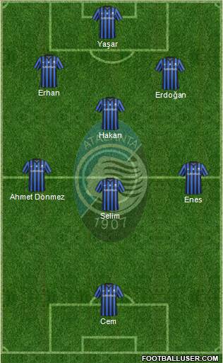 Atalanta 5-4-1 football formation