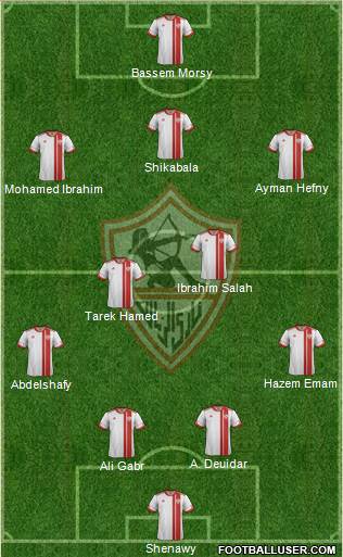Zamalek Sporting Club Formation 2015