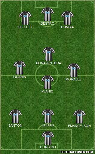 Newcastle United Formation 2015