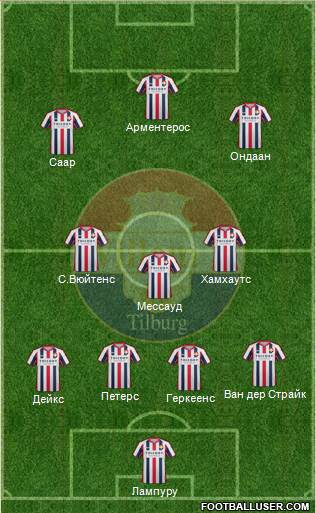 Willem II 4-1-3-2 football formation