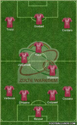 SV Zulte Waregem Formation 2015