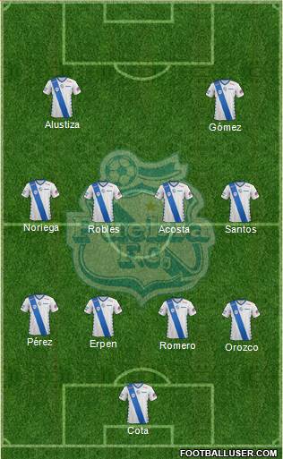 Club Puebla de la Franja 4-4-2 football formation