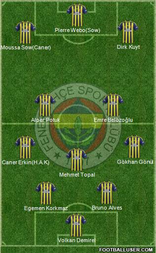 Fenerbahçe SK Formation 2015