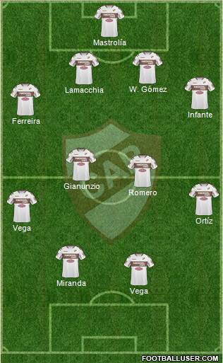 Platense 4-4-2 football formation