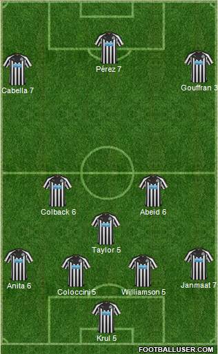 Newcastle United Formation 2015