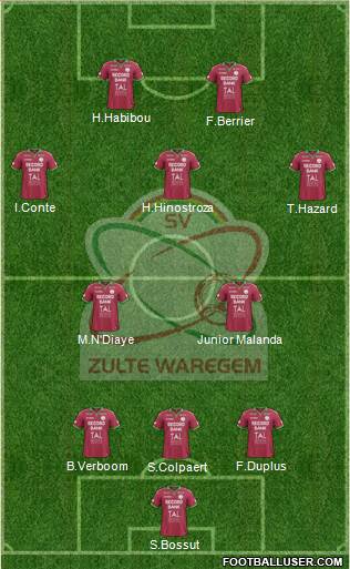 SV Zulte Waregem Formation 2015