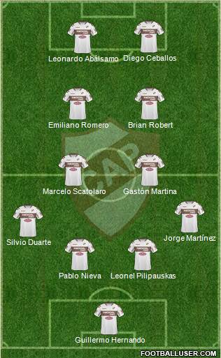 Platense 4-2-2-2 football formation