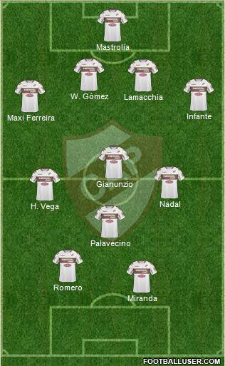 Platense 4-3-1-2 football formation