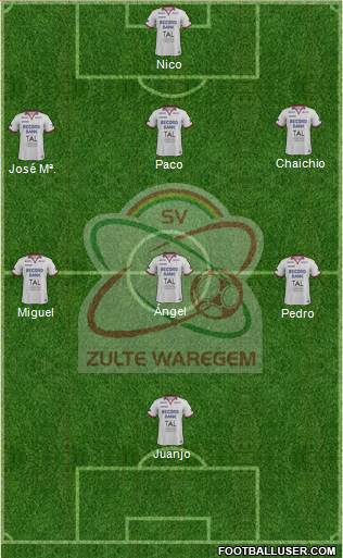 SV Zulte Waregem Formation 2015